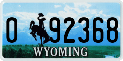 WY license plate 092368
