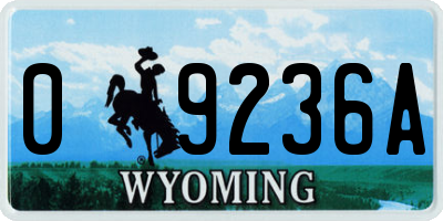 WY license plate 09236A