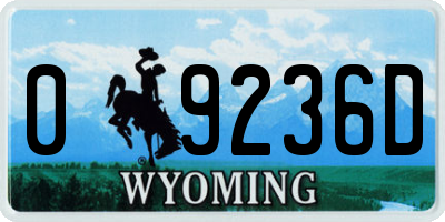 WY license plate 09236D
