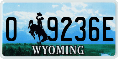 WY license plate 09236E