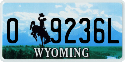 WY license plate 09236L