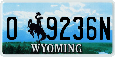 WY license plate 09236N