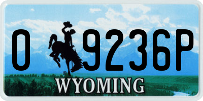 WY license plate 09236P