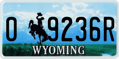 WY license plate 09236R