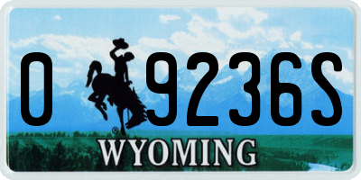 WY license plate 09236S