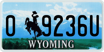 WY license plate 09236U