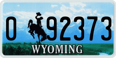 WY license plate 092373