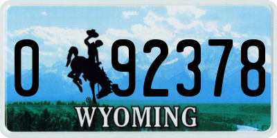 WY license plate 092378