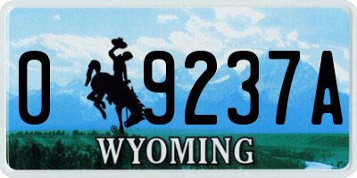 WY license plate 09237A