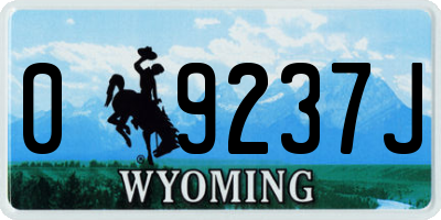 WY license plate 09237J