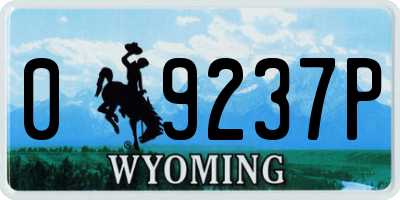 WY license plate 09237P