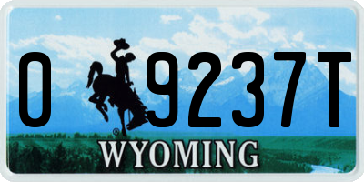 WY license plate 09237T