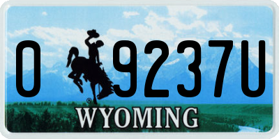 WY license plate 09237U
