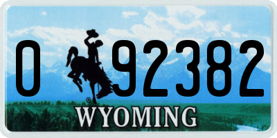 WY license plate 092382