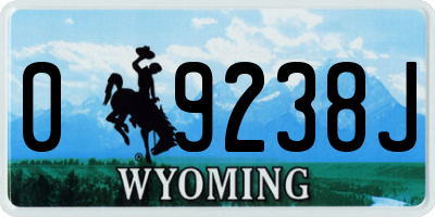 WY license plate 09238J