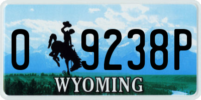 WY license plate 09238P