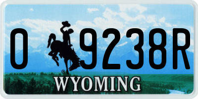 WY license plate 09238R