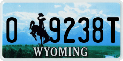 WY license plate 09238T
