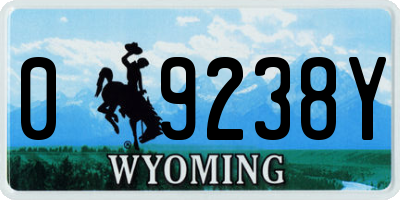 WY license plate 09238Y