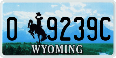 WY license plate 09239C