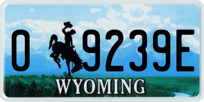 WY license plate 09239E