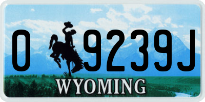 WY license plate 09239J