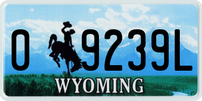 WY license plate 09239L
