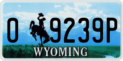 WY license plate 09239P