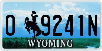WY license plate 09241N