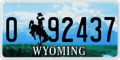 WY license plate 092437