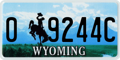 WY license plate 09244C