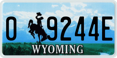 WY license plate 09244E