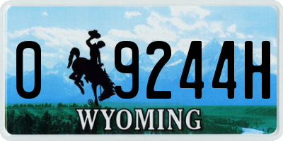 WY license plate 09244H
