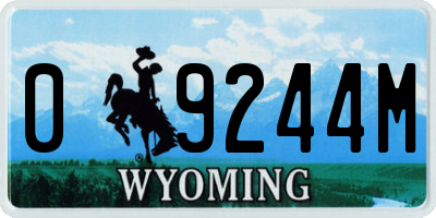 WY license plate 09244M