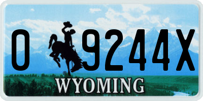 WY license plate 09244X