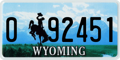 WY license plate 092451