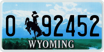 WY license plate 092452