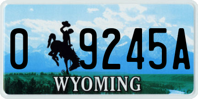 WY license plate 09245A