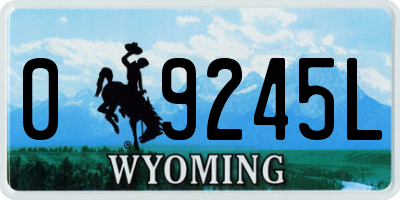 WY license plate 09245L