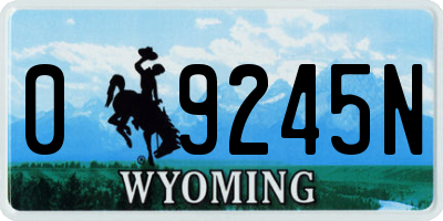WY license plate 09245N