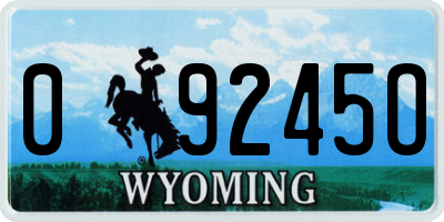 WY license plate 09245O