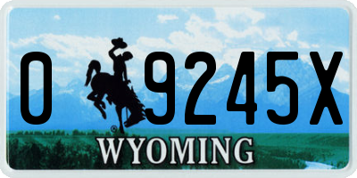 WY license plate 09245X