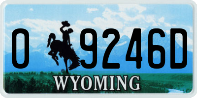 WY license plate 09246D