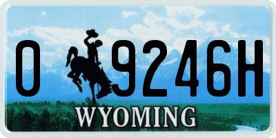 WY license plate 09246H