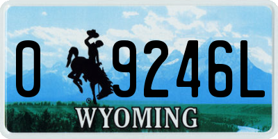 WY license plate 09246L