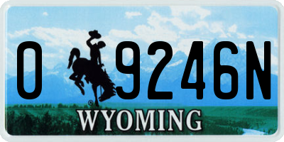 WY license plate 09246N