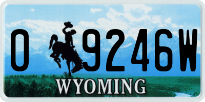 WY license plate 09246W
