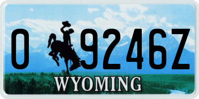 WY license plate 09246Z