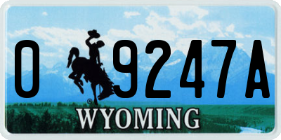 WY license plate 09247A