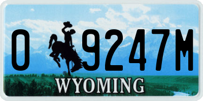 WY license plate 09247M